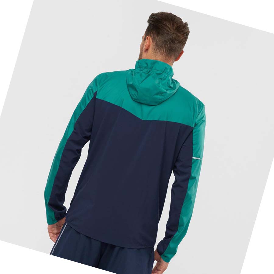 Salomon AGILE WIND WINDBREAKERS Erkek Ceket Siyah Yeşil | TR 3267HAP